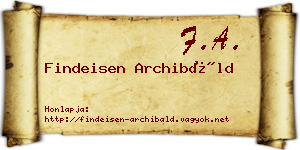 Findeisen Archibáld névjegykártya